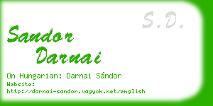 sandor darnai business card